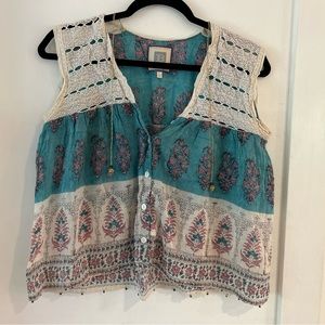 Bell boho silk blouse